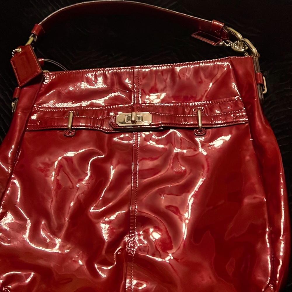 Beautiful Red Patent leather Coach purse